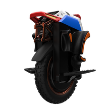 Single-wheeled electric vehicle with colorful accents on a white background