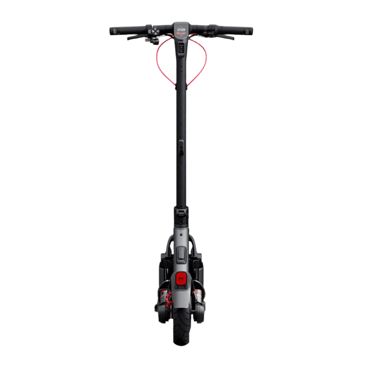 Black electric scooter on a white background