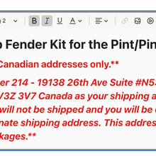 Drop Top Fender Kit for the Pint/Pint X