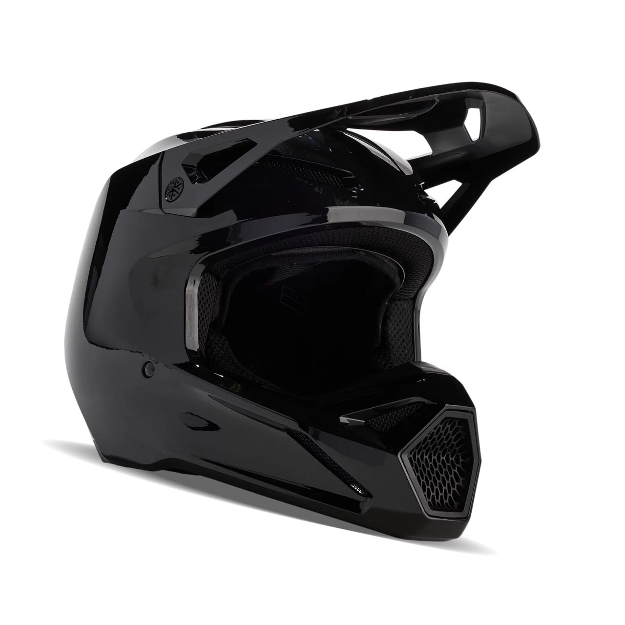 Casco FOX V1 Solid: Nero Lucido, Taglia S, Per Motocross, Circonferenza Testa 55/56 Cm