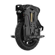 Black scooter wheel with visible branding on a white background