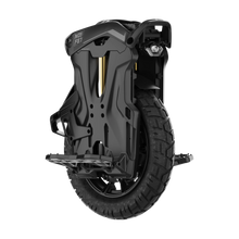 Black unicycle wheel with suspension mechanism on a white background