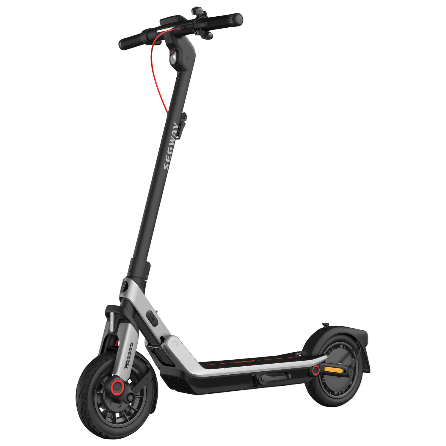 Electric scooter with black and gray design on a white background