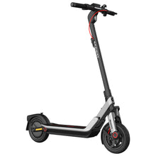Black and silver scooter with visible brand logo on a white background