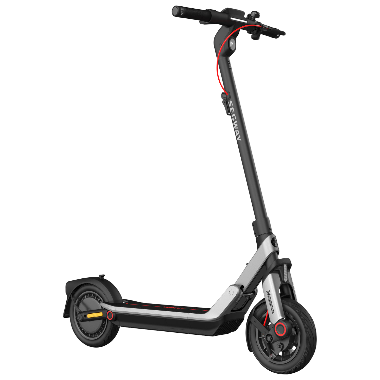 Electric scooter with brand logo on a white background