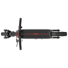 Black electric scooter with 'ninebot' branding on a white background