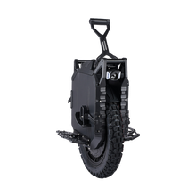 Black off-road scooter with a handle on a white background