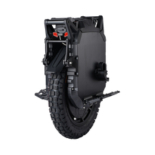 Black off-road wheel with tire on a white background
